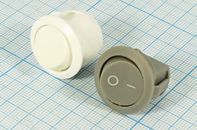 Переключатель клавишный, контакты 2T, 6А, ON-OFF, d20, подсветка серая, MRS101-9C4