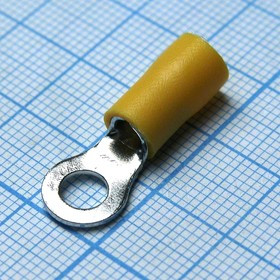 RV5.5-5 Yellow, наконечник кабельный кольцевой с изоляцией d=5.3мм, сеч. пров.4.0-6.0мм2