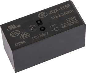 HF115F/012-2ZS4 (RT424012) (6-1393243-3), Реле 2 переключ. 12VDC, 8A/250VAC DPDT