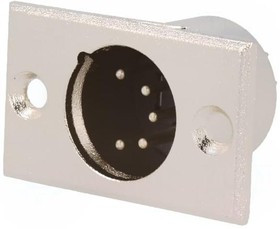 XLR-5W-C, Гнездо, XLR, "папа", PIN 5, пайка, диаметр монтажного отверстия 19мм