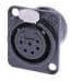 NC6FD-L-BAG-1, XLR Connectors 6P F RECEPT DL1 SER SODER CUPS BLK/SIL