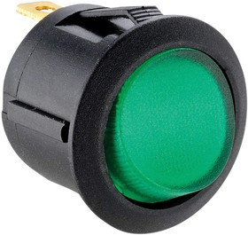 MP004434, Rocker Switch, SPST, 12V, Illuminated, Panel Mount, Green