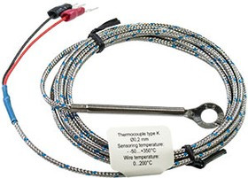 ТХА-104B-d5-0- KX-7/0.2-2000, Термопара оплетка кабеля из нержавеющей стали, чувствительная часть -