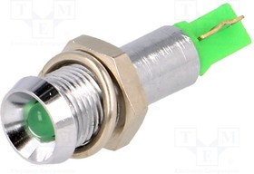 SMBD06204, LED Indicator, Green, 6.2mm, 28V, Solder Tag, 1.3 x 0.3 mm