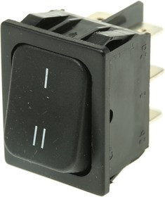 1834.3309, Rocker Switch, 10 A, 2CO, 250V, ON-ON, IP40, Black