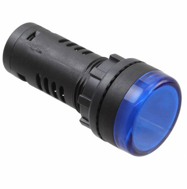 PCL2212V600B, LED Panel Mount Indicators PMI RND 22mm LED 12V Flat Lens Blue