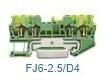 FJ6-2.5/D4, 2in2out/2.5мм2 Клемма с заземлением серии FJ6