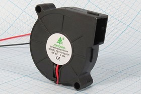 Вентилятор улитка 50x50x15, напряжение 5В, ток 0,40А, выводы 2L, подшипник скольжения, FSY5015S05H