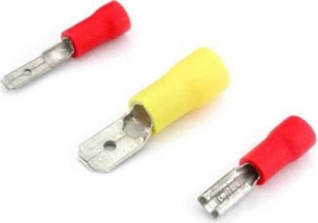 KLS8-01115-MDD5.5-250 (YM250) (SG57643) (TAI-5.5M), Клемма ножевая 6.3мм, вилка, изолированная, провод 2.5-6.0мм² (желтая)