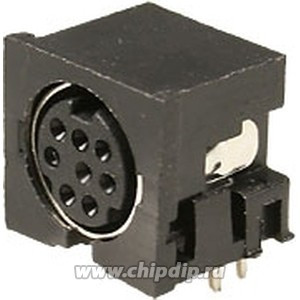 MDN-8FR, разъем MiniDIN гнездо на плату (аналог AF-3280)