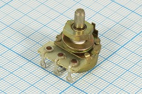 Резистор переменный, поворотный 47кОм, линейность В, ширина 18мм, вал и размеры ВС-3-12, СП3-4ам