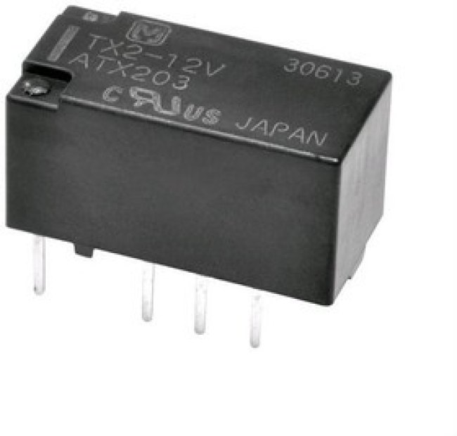 TX2-12V, Сигнальное реле 2А 12В, 2 Form C (DPDT-NO, NC)