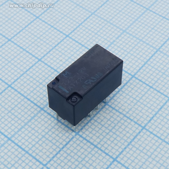 TX2-12V, Сигнальное реле 2А 12В, 2 Form C (DPDT-NO, NC)