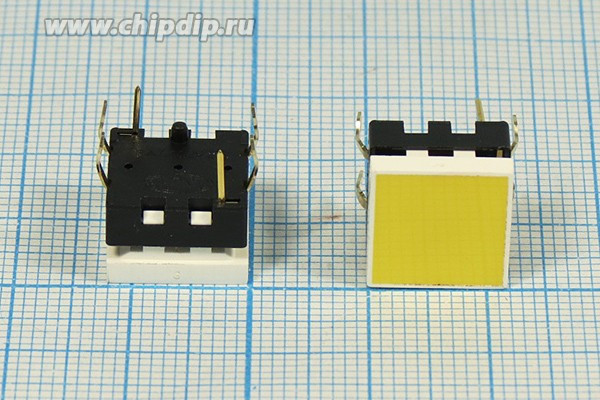 Тактовая кнопка, 12x12x 8, алгоритм работы NO, IL2Вжелтый, контакты 6P, SPL12