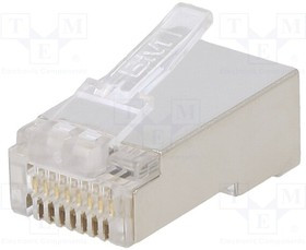 BM01069, Plug; RJ45; PIN: 8; Cat: 5e; shielded; Layout: 8p8c; for cable