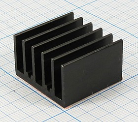 Ребристый радиатор чёрного цвета; №12092 охладитель 25x 26x 16\F19\\Al\чер\BLA068-25\