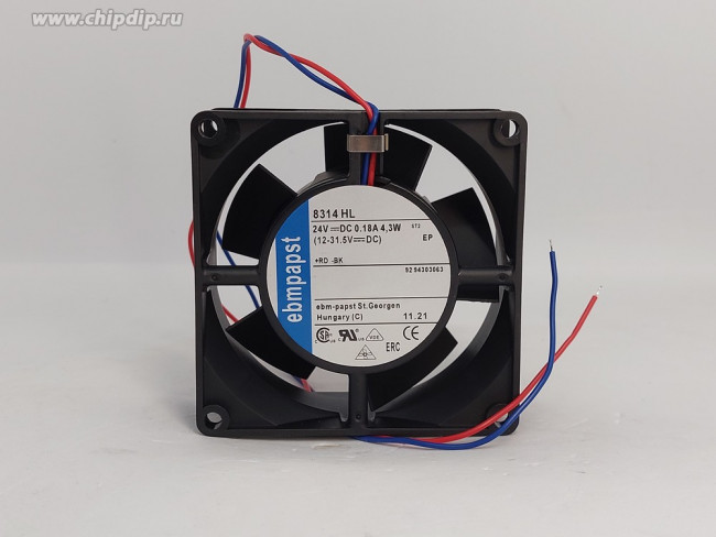 Вентилятор Ebmpapst 8314HL 24V 4,3W 80x80x32 2pin