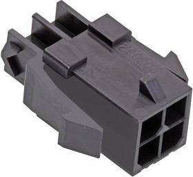 203632-0800, Conn Housing PL 8 POS 3mm Crimp ST Panel Mount Black Micro-Fit™ Bag