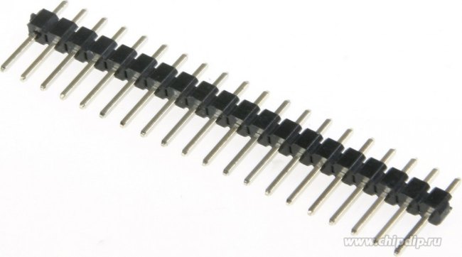 ZL201-20G, Штыревая планка, штыревой, "папа", PIN 20, прямой, 2,54мм, THT