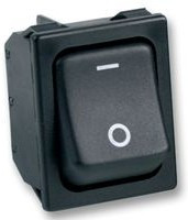 1634201-3, Клавишный переключатель, Выкл.-Вкл., DPST, Без Подсветки, Панель, Черный
