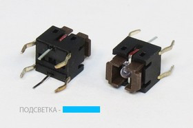 Тактовая кнопка, 6 x 6xh 7.2, алгоритм работы NO, IL2Всиний, контакты 6P, TP614L