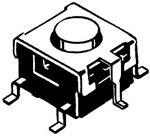 B3S-1102P, Switch Tactile N.O. SPST Round Button Gull Wing 0.05A 24VDC 500000Cycles 2.26N SMD T/R