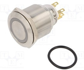 LAS1GQ25-11ZEY24VS, Переключатель: антивандальный, Пол: 2, SPDT, 3A/220ВAC, 5A/24ВDC