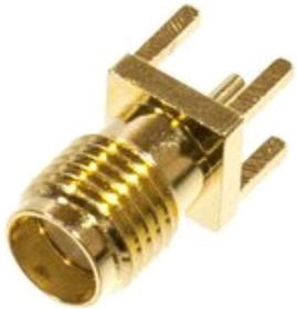 SMA-JD50-BR-H (SMA-J), Разъем SMA "гнездо" позол., вертикальный на плату