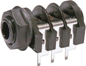 CL1232U, Jack Socket, Stereo, 6.35 mm, Poles - 3