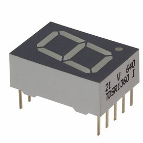 TDSR1360, Дисплей LED, 7-сегментный, 13мм, красный, 0,28-3,6мкд, катод
