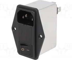 RIS0222H2, Разъем: питания AC, гнездо, "папа", 2А, 250ВAC, IEC 60320, -25-85°C