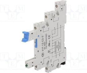 41F-1Z-C2-3, Панелька, PIN: 5, 6А, 250ВAC, Монтаж: DIN, Выводы: винтовые клеммы