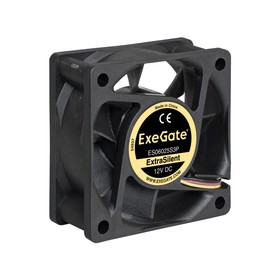 Вентилятор ExeGate ExtraSilent ES06025S3P, 60x60x25 мм, Sleeve bearing (подшипник скольжения), 3pin, Вентилятор ExeGate ExtraSilent ES06025S3P, 60x60x25 мм, Sleeve bearing (подшипник скольжения), 3pin,