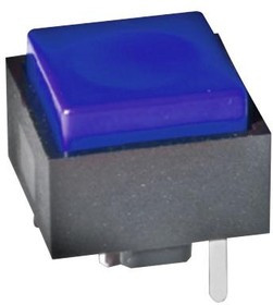 KS11R27CQD, Кнопочный переключатель, KS Series, SPST-NO, Выкл.-(Вкл.), Квадратный, Синий
