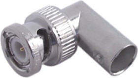 53_BNC-50-0-1/133_NE, Right Angle 50 RF Adapter BNC Plug to BNC Socket 4GHz