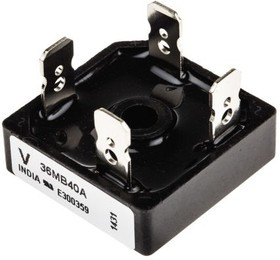 VS-36MB40A, Мостовой выпрямитель, 1 Фаза, 400 В, 35 А, Модуль, 1.14 В, 4 вывод(-ов)