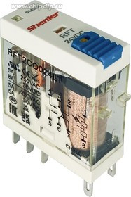 Реле RFT2CO024LT, 2CO, 8A(250VAC/30VDC), 24VDC, мех. индикация, тест-кнопка с блокировкой, LED