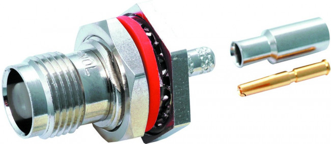 122428, RF Connectors / Coaxial Connectors TNC BLHD JK 174/316 NIC .256 IN. PANEL