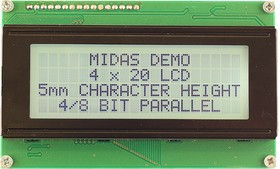MC42005A6W-FPTLW3.3-V2, MC42005A6W-FPTLW3.3-V2 LCD LCD Display, 4 Rows by 20 Characters MC42005A6W-FPTLW3.3-V2, MC42005A6W-FPTLW3.3-V2 LCD LCD Display, 4 Rows by 20 Characters