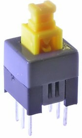 PB22E07 без фиксации 7x7x12 mm, Миниатюрная кнопка без фиксации PB22E07, DPDT, 7x7x12 мм, 0,1 А, 30 В, 70 мОм, монтаж на плату