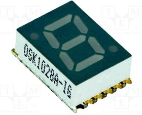 OSK1039A-LB, Дисплей: LED, 7-сегментный, 10мм, 0,39", II.зн: 1, синий, 5-15мкд