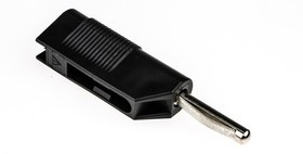 930435100, Black Male Banana Plug Screw 60V dc