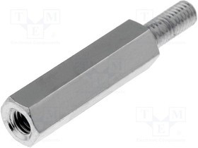 213X18, Дистанцирующая стойка с резьбой, 18мм, Внутр.резьба: M3, латунь