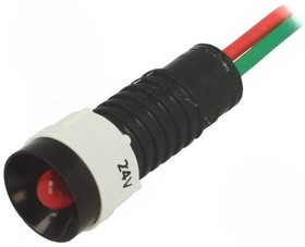 LR-D5B-24AC/DC, Индикат.лампа: LED, вогнутый, 24ВDC, 24ВAC, Отв: d11мм, IP40