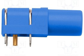 SWEB8094AU-BL, Гнездо, "банан" 4мм, 24А, 1кВ, синий, позолота, PCB, -25-80°C, 1кВ