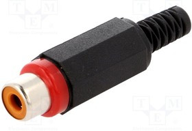 XKTO1R, Вилка; RCA; "мама"; с амортизатором; прямой; пайка; никелированные