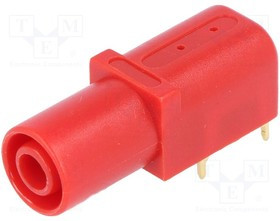 SWEB6656AU-RT, Гнездо, "банан" 4мм, 24А, 1кВ, красный, позолота, -25-80°C, 10мОм