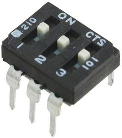 210-3MS, DIP Switches / SIP Switches 3 switch sections SPST
