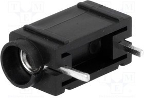 BSM-410-B, Гнездо, "банан" 4мм, 24А, 60ВDC, черный, посеребренные, PCB, 24мм