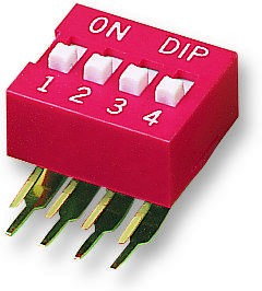 MCNDA-04V, DIP / SIP переключатель, 4 схем(-а), Ползунок, Сквозное Отверстие, SPST-NO, 24 В, 25 мА